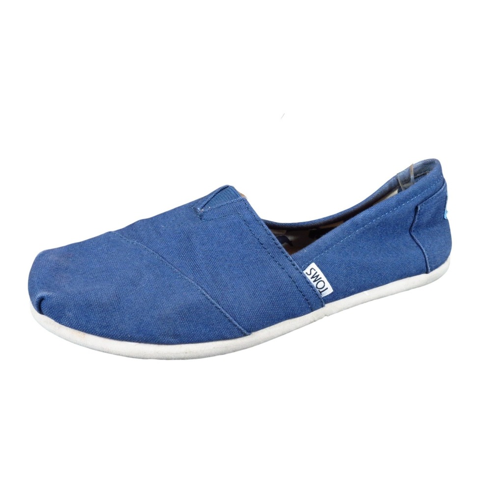 TOMS Classic‎ Alpargata Women Slip On Shoes 9.5 Casual Navy Blue Canvas